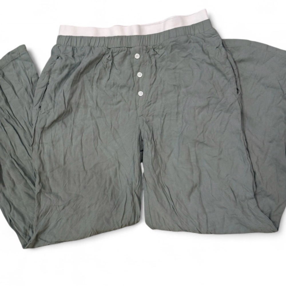 Sincerely Jules Sage Green Lounge Pants with White Waistband